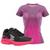 Kit Camiseta T-shirt Feminina Academia Tenis Feminino Caminhada Ginástica Rosa