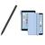 Kit Caneta C/ Palm Rejection + Capa p iPad 6 ª ger 9.7" Protetora com Espaço para caneta Anti Impacto Proteção Total Capinha Smart Case Robusta Caneta Preta e capa Azul Claro
