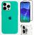 Kit Capa Capinha Case + Película 3D Tela + Película de Camerâ Compatível Com iPhone 13 Pro Verde-menta