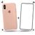 Kit Capa Capinha Case + Película de Vidro 3D Compatível Com iPhone XS Max Rosa areia