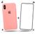 Kit Capa Capinha Case + Película de Vidro 3D Compatível Com iPhone XS Max Rosa chiclete