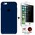 Kit Capa Capinha Case + Película Privacidade 3d Tela Compatível Com iPhone 6 Plus / 6s Plus Azul-meia-noite