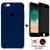 Kit Capa Capinha Case + Película Privacidade 3d Tela Compatível Com iPhone 6 Plus / 6s Plus Azul-meia-noite