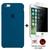 Kit Capa Capinha Case + Película Privacidade 3d Tela Compatível Com iPhone 6 Plus / 6s Plus Azul-horizonte