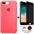 Kit Capa Capinha Case + Película Privacidade 3D Tela Compatível Com iPhone 7 Plus / 8 Plus Rosa-coral