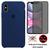 Kit Capa Capinha Case + Película Privacidade 3D Tela Compatível Com iPhone X / XS Azul-meia-noite