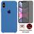 Kit Capa Capinha Case + Película Privacidade 3D Tela Compatível Com iPhone X / XS Azul-safira