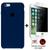Kit Capa Capinha Case + Película Privacidade 3d Tela Compatível iPhone 6 / 6S Azul-meia-noite