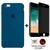 Kit Capa Capinha Case + Película Privacidade 3d Tela Compatível iPhone 6 / 6S Azul-horizonte