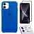 Kit Capa Capinha Case + Película Tela 3D + Película Câmera Compatível Com iPhone 11 Azul-royal