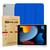 Kit Capa Case Ipad 9 9ª Geração 2021 Smart Couro Magnética Porta Caneta Pencil Anti Queda + Pelicula Azul Royal