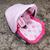 Kit Capa de Bebê Conforto + Protetor de Cinto + Capota Solar 100% Algodão Balão Rosa