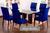 Kit Capa De Cadeira 6 Lugares Jantar Com Elástico Malha Gel Varias cores Azul