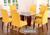 Kit Capa De Cadeira Jantar Com Elástico 6 Lugares Malha Gel Cores lisas Amarelo