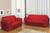 Kit capa de sofá 3 e 2 lugares ligadinha em malha Vermelho