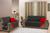 Kit Capa Protetor de Sofá 2 e 3 Lugares King Manu Dupla Face Assento 1,20m e 1,80m Decorativo Preta e Vermelha