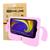 Kit Capa Tablet Multilaser M7 M7s Plus M7 Plus M7s M7 Go 7 Polegadas Infantil Anti Queda + Pelicula Rosa Claro