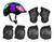 Kit Capacete Joelheira Cotoveleira Infantil Patinete Skate Preto colorido