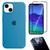 Kit Capinha + Película Tela Vidro 3D + Película de Câmera Compatível Com iPhone 13 Azul-caribe