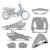 Kit Carenagem Completo Original Pro Tork Honda Biz 100 1998 1999 2000 2001 2002 2003 2004 2005 PRATA FORCE 2005