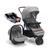 Kit carrinho bebê 3 rodas breeze com bebê conforto e base infanti Cinza