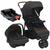 Kit carrinho bebê 3 rodas breeze com bebê conforto e base infanti Preto