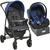 Kit Carrinho Bebe Travel System Passeio Berço Até 15Kg Modelo Ecco Burigotto + Bebe Conforto + Base Automotiva Carro Azul