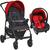 Kit Carrinho Bebe Travel System Passeio Berço Até 15Kg Modelo Ecco Burigotto + Bebe Conforto Vermelho