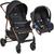 Kit Carrinho Bebe Travel System Passeio Berço Até 15Kg Modelo Ecco Burigotto + Bebe Conforto Preto Cobre