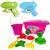 Kit Carrinho De Praia Infantil E 2 Lançadores De Água Com Acessórios Arminha De Brinquedos GGB E DM Toys Rosa 1