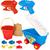 Kit Carrinho De Praia Infantil E 2 Lançadores De Água Com Acessórios Arminha De Brinquedos GGB E DM Toys Azul 2