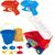 Kit Carrinho De Praia Infantil E 2 Lançadores De Água Com Acessórios Arminha De Brinquedos GGB E DM Toys Vermelho 2