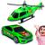 Kit Carro + Helicoptero Realista Hélice Giram brinquedo menino para presente Realista Verde