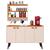 Kit Casa Completa Aparador Buffet Cantinho Café Armário Parede Amélia Prateleira Organizadora Decoração Sala Jantar Cozinha - RPM Móveis Off White/Cinamomo