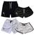 Kit Casal Com 4 Shorts Adultos Bermudas Tactel Moda Praia 2 preto 2 branco flor