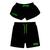 Kit Casal Short Tactel Combinando Bermuda Moda Praia Love You Preto love you verde