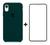 Kit Case Aveludada + Película De Vidro 3D Compatível Com iPhone X / XS / XR / XS Max Verde-escuro