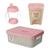 Kit Chá De Bebê Com Caixa 11 Litros - Copo - Lixeira rosa