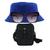 Kit Chapéu Bucket, Bolsa Pochete Shoulder E Oculos De Sol - MD-07 Azul royal