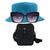 Kit Chapéu Bucket, Bolsa Pochete Shoulder E Oculos De Sol - MD-07 Azul