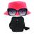 Kit Chapéu Bucket, Bolsa Pochete Shoulder E Oculos De Sol - MD-07 Rosa neon