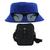 Kit Chapéu Bucket, Bolsa Pochete Shoulder E Oculos De Sol - MD-10 Azul royal