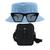 Kit Chapéu Bucket, Bolsa Pochete Shoulder E Oculos De Sol - MD-10 Azul claro