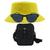 Kit Chapéu Bucket, Bolsa Pochete Shoulder E Oculos De Sol - MD-13 Amarelo