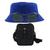Kit Chapéu Bucket, Bolsa Pochete Shoulder E Oculos De Sol - MD-13 Azul royal