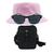 Kit Chapéu Bucket, Bolsa Pochete Shoulder E Oculos De Sol - MD-13 Rosa claro