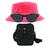 Kit Chapéu Bucket, Bolsa Pochete Shoulder E Oculos De Sol - MD-13 Rosa neon
