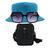Kit Chapéu Bucket, Bolsa Pochete Shoulder E Oculos De Sol MD-14 Azul