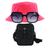 Kit Chapéu Bucket, Bolsa Pochete Shoulder E Oculos De Sol MD-14 Rosa neon