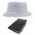 Kit Chapéu Bucket Hat E Carteira Masculina Pequena Marrom Compartimento Para Cédulas, Porta Documentos De Carro E Rg Branco